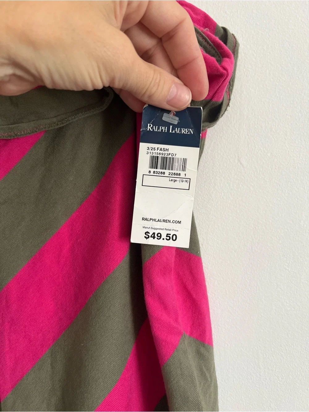 Vintage Ralph Lauren Striped Girls Romper onesie L 12/14 NWT